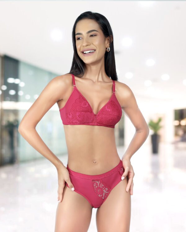 DELCY DUCK RED TEXTURE LINGERIE - Image 3